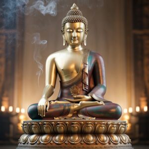 Brass Handcrafted Huge Magnificent Buddha Statue – Customizable Color 6 feet