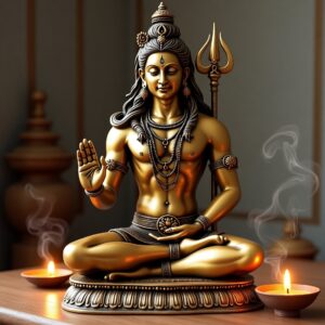 Brass Lord Shiva Statue in Aashirwaad Mudra – 36
