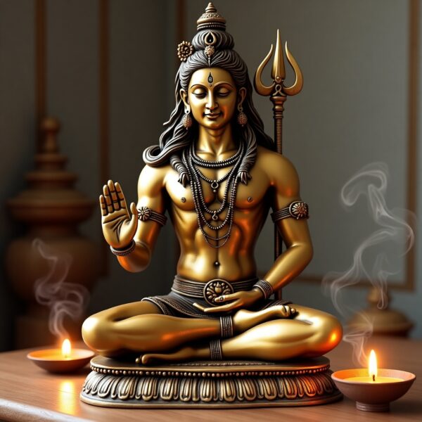 Brass Lord Shiva Statue in Aashirwaad Mudra – 36