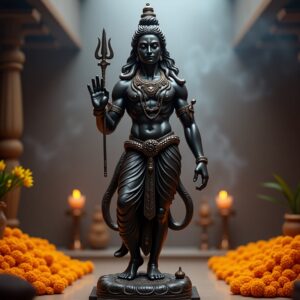 Brass Large Majestic Standing Lord Shiva Statue 90 inch