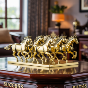 Exotic Brass Set of 7 Lucky Horses – Feng Shui and Vastu Compliant Showpiece