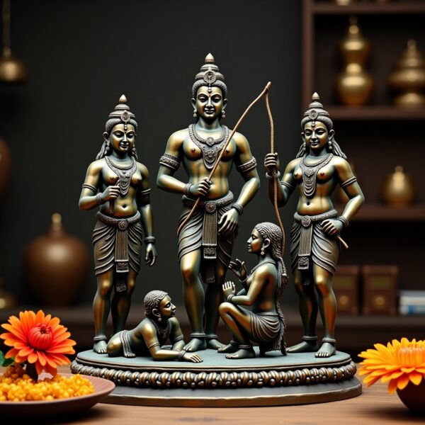 Pure Bronze Ramar Set (Ram Darbar) – Vintage Chola Patina 29, 85 kgs
